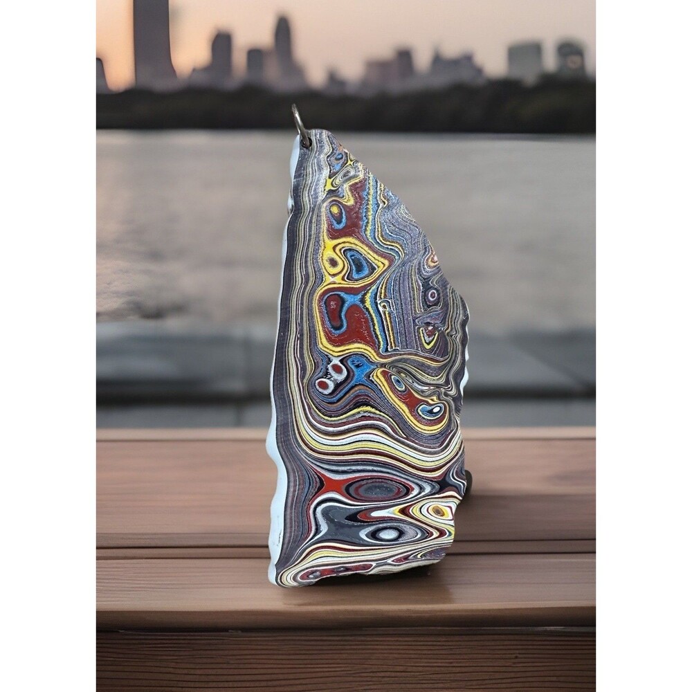 Fordite Pendant Detroit Agate From Michigan Gem Grade Color And Pattern XXL Size